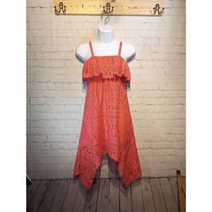 Beautees orange dream lace summer dress size medium